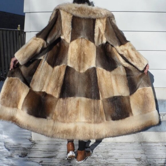 Fox + Muskrat + Mink Fur Coat - Picture 9 of 10